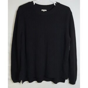 NWT Women's Goodthreads Cotton Shaker Stitch Crew Neck Sweater Black XXL